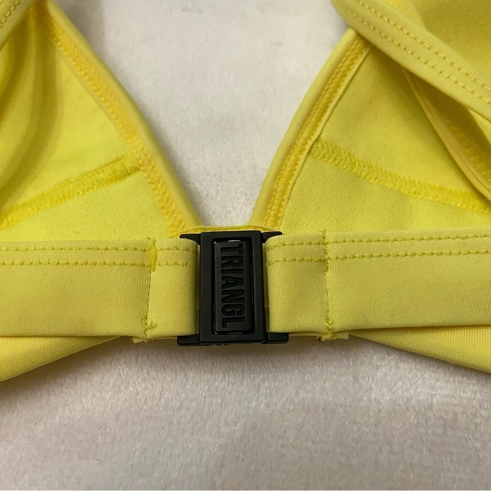 Triangl Swimwear Yellow crochet trim triangle Bikini Top 3741